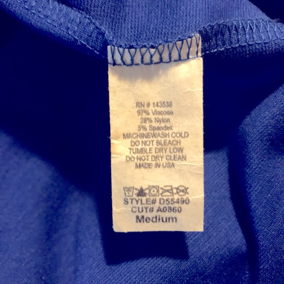 LIX Midi Royal Blue Asymmetrical Length Halter Dress 48 1/2” L / Right 36” L Med - Picture 10 of 10